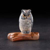 Сувенир &laquo;Сова на бревне&raquo;. 8&times;3,5&times;7,5 см, селенит
