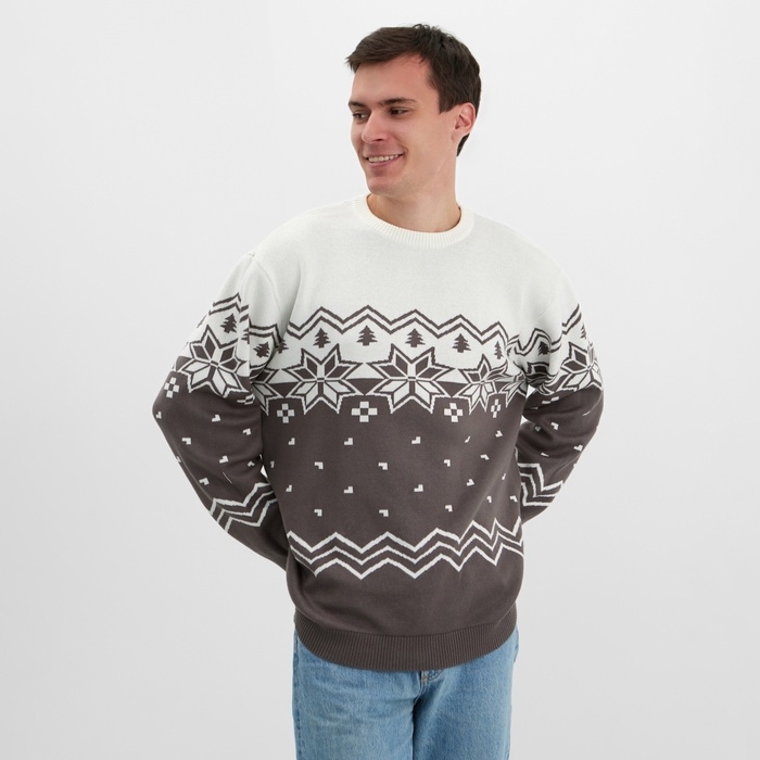 Новый год. Джемпер вязаный KAFTAN Scandinavia размер 56, серый