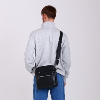 Сумка мужская через плечо TEXTURA, искусственная кожа, цвет чёрный Сумка мужская через плечо TEXTURA, искусственная кожа, цвет чёрный