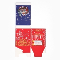 Коробка подарочная новогодняя складная с 3D эффектом &laquo;Почта&raquo;, 11 х 11 х 13 см, Новый год