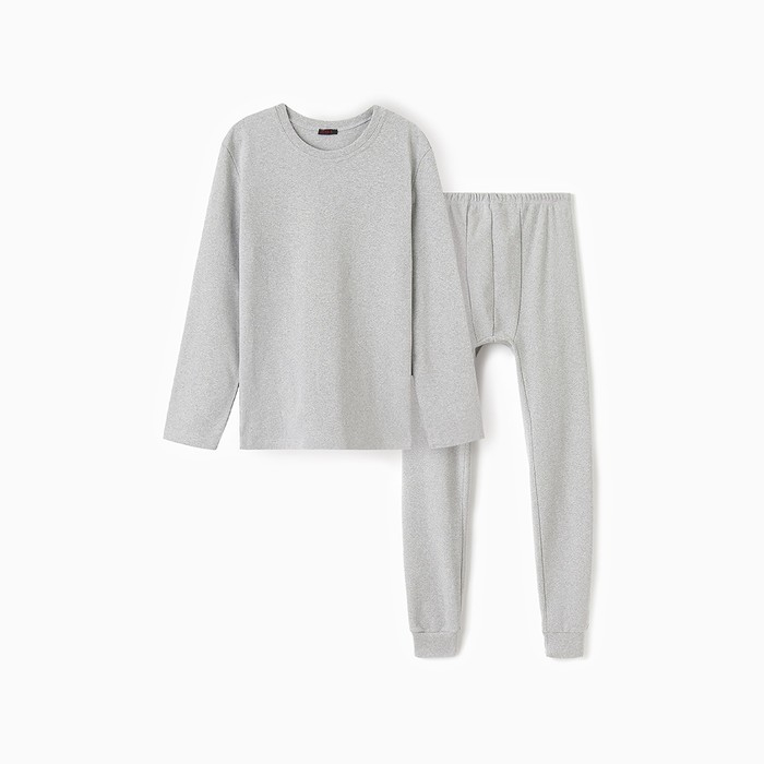 Термобельё мужское (джемпер, брюки) MINAKU, цвет светло-серый меланж, размер 54
