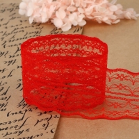 Кружево капроновое, 45 мм &times; 10 &plusmn; 1 м, цвет красный