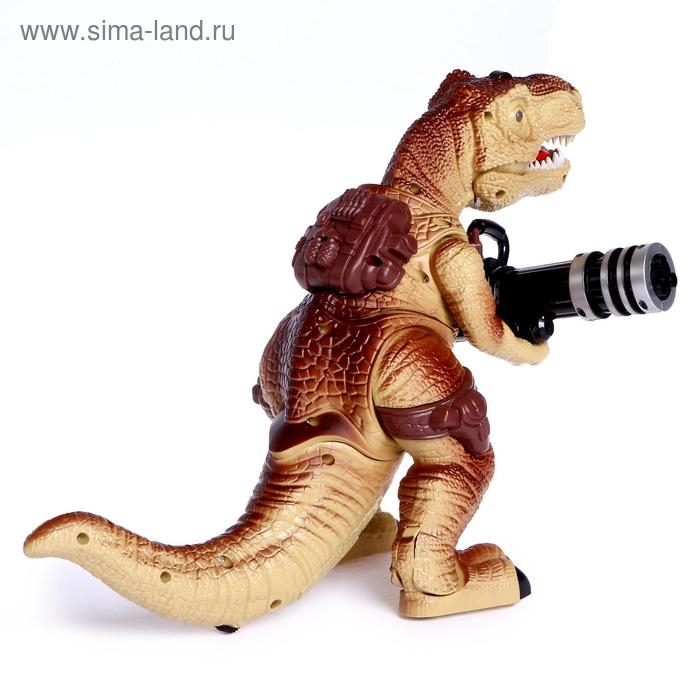 Динозавр радиоуправляемый T-Rex, стреляет ракетами, работает от батареек, МИКС Динозавр радиоуправляемый T-Rex, стреляет ракетами, работает от батареек, МИКС