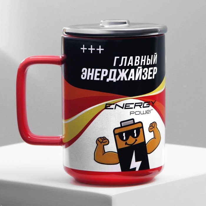 Кружка керамическая «Энерджайзер», 250 мл, цвет красный Кружка керамическая «Энерджайзер», 250 мл, цвет красный