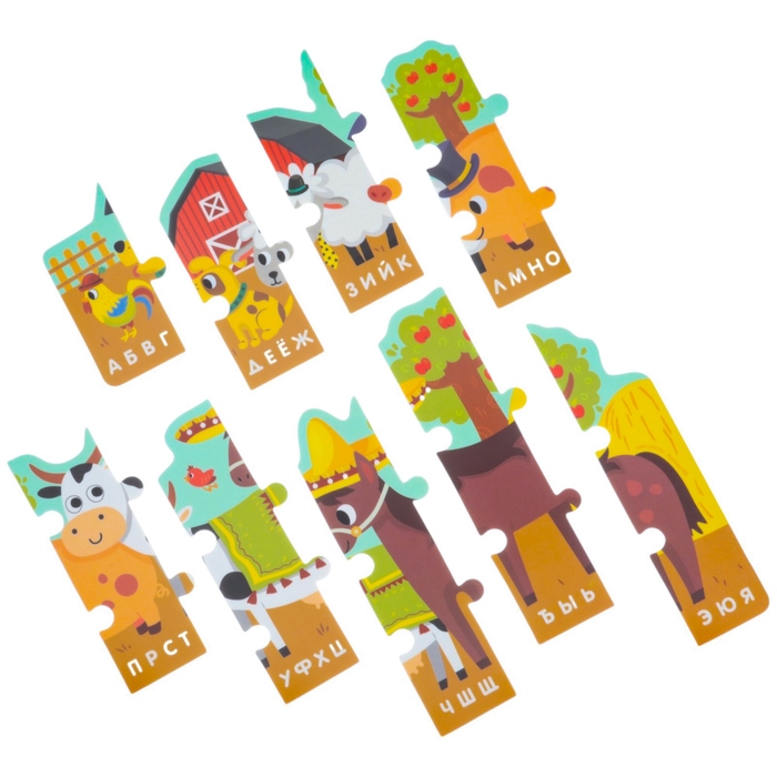 Мягкий пазл для малышей &laquo;Алфавит: Ферма&raquo;, 9 деталей, Крошка Я