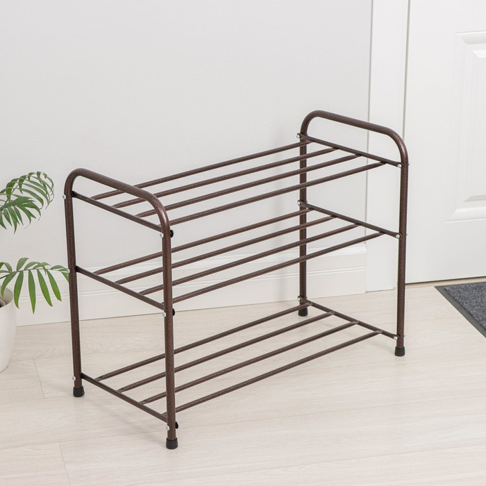 Подставка для обуви, 3 яруса, 65&times;32&times;48,5 см, цвет медный антик