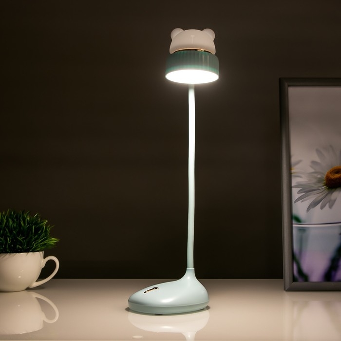 Настольная лампа сенсорная 16753/1 LED 2Вт 6000К USB АКБ голубой 9х11х38 см RISALUX