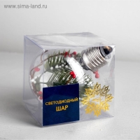 Ёлочный шар «Ветка ели», батарейки, 1 LED, свечение тёплое белое Ёлочный шар «Ветка ели», батарейки, 1 LED, свечение тёплое белое