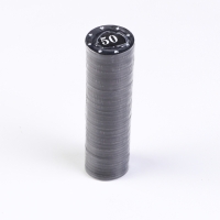 Фишки для покера, набор 50 штук, с номиналом №50, однотонные, фишка 4 г, черные Фишки для покера, набор 50 штук, с номиналом №50, однотонные, фишка 4 г, черные