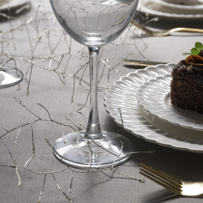 Гирлянда &laquo;Мишура&raquo; 6 м роса, IP20, серебристая нить, 480 LED, свечение белое, 12 В