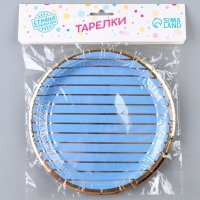 Тарелка бумажная &laquo;Золотые полосы&raquo;, в наборе 6 шт.