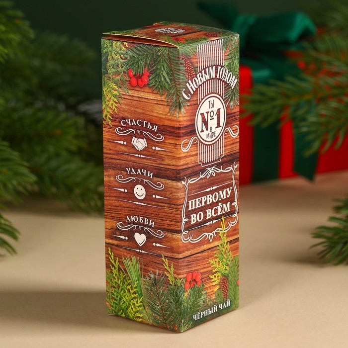 Новый год! Чай чёрный &laquo;Первому во всём&raquo; в алкогольной бутылке, 25 г. (18+)