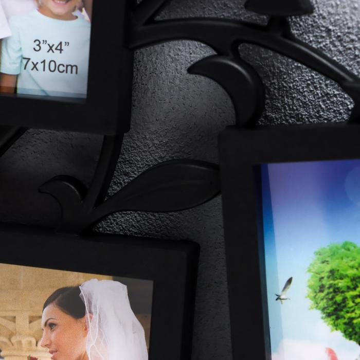 Фоторамка на 7 фото 7х7 см, 7х10 см, 8х10 см Фоторамка на 7 фото 7х7 см, 7х10 см, 8х10 см "Дерево желаний" чёрная 36х31 см