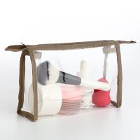 Набор косметичек 2 в 1 на молнии, цвет бежевый Набор косметичек 2 в 1 на молнии, цвет бежевый