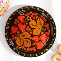 Тарелка &laquo;Земляничка&raquo;, 15&times;0,5 см, хохлома