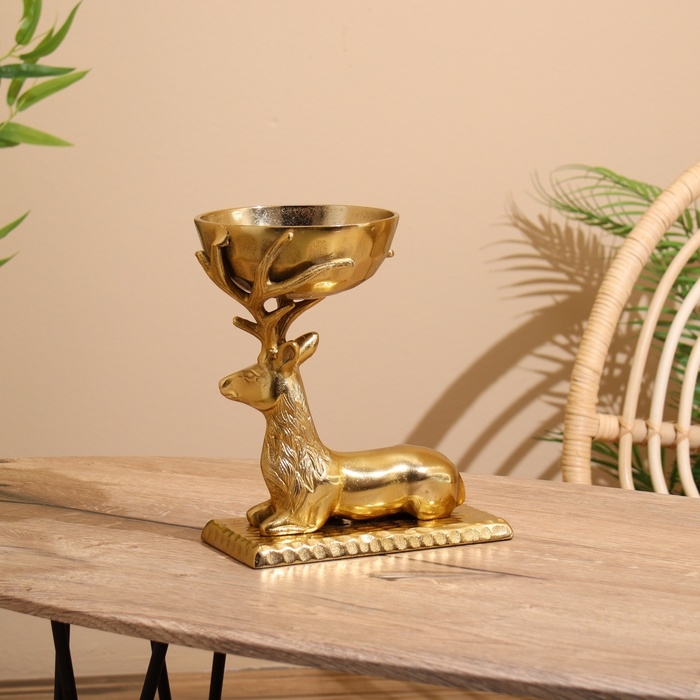 Подсвечник Подсвечник "Олень" алюминий 24х14х24 см