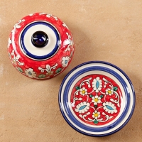 Масленка Риштанская Керамика "Узоры", 13 см, красная Масленка Риштанская Керамика "Узоры", 13 см, красная