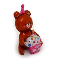 Шар фольгированный 28" «Мишка с подарком», бурый Шар фольгированный 28" «Мишка с подарком», бурый