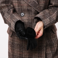 Перчатки женские, безразмерные, без утеплителя, цвет чёрный Перчатки женские, безразмерные, без утеплителя, цвет чёрный