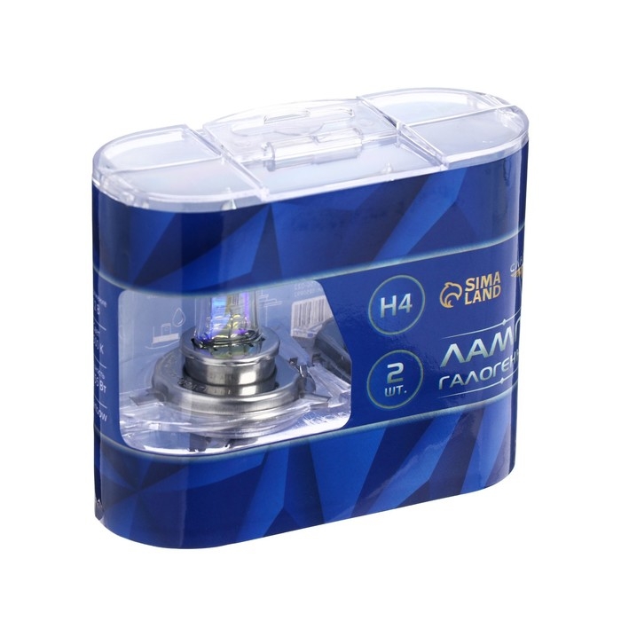 Галогенная лампа Cartage Rainbow Н4, P43t, 12 В, 60/55 Вт +30%, набор 2 шт