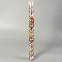 Набор шаров пластик d-4 см, 12 шт "Мелодия" узор глянец, золото