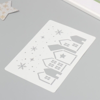 Трафарет пластиковый "Пряничные домики", размер 16х24 см Трафарет пластиковый "Пряничные домики", размер 16х24 см