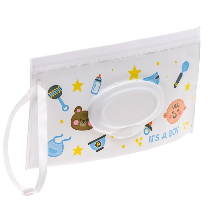 Контейнер для салфеток с петелькой «Коляски», цвет МИКС Контейнер для салфеток с петелькой «Коляски», цвет МИКС