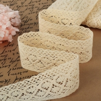 Кружево вязаное, 50 мм &times; 10 &plusmn; 1 м, цвет бежевый