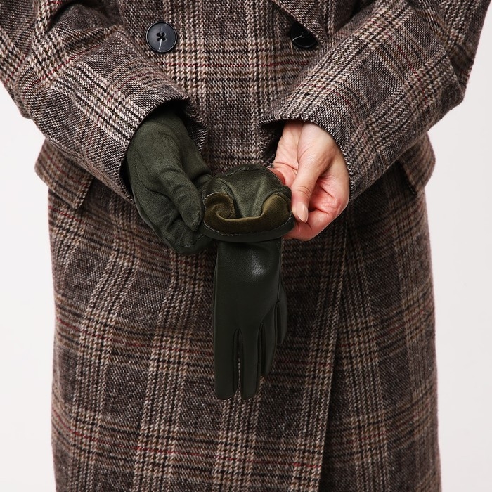 Перчатки женские, безразмерные, без утеплителя, цвет хаки Перчатки женские, безразмерные, без утеплителя, цвет хаки