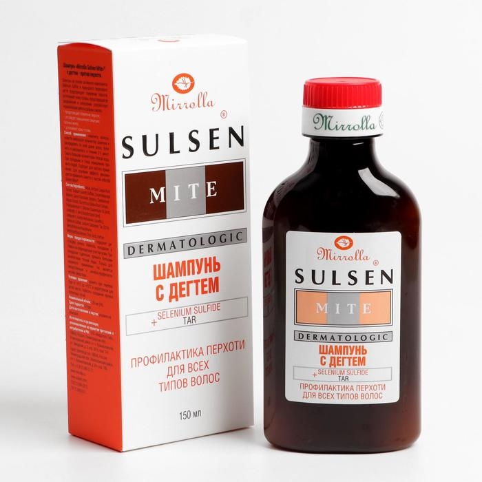 Шампунь Mirrolla &laquo;Сульсен Мите&raquo; 1% с дёгтем, 150 мл