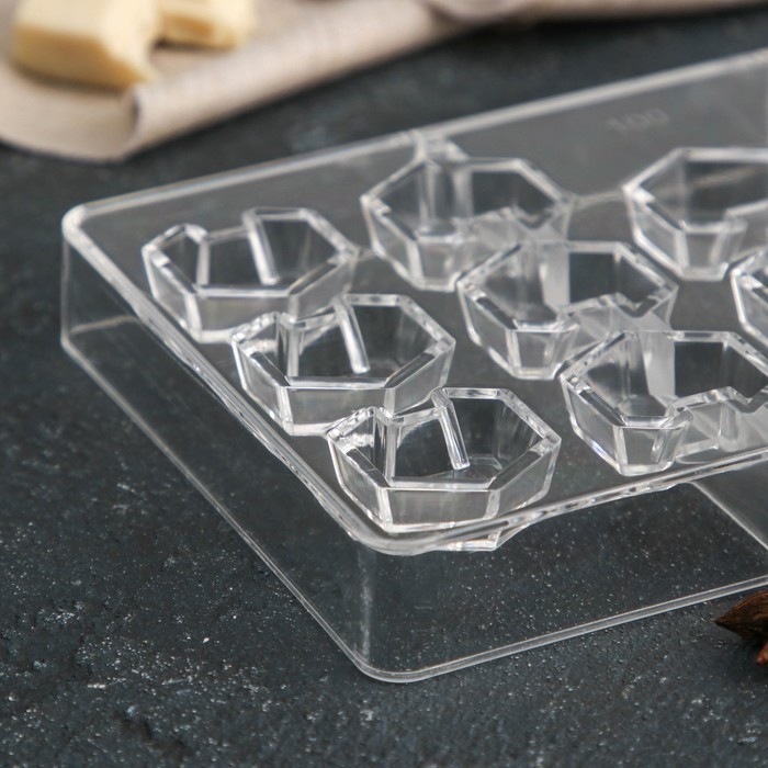 Форма для конфет и шоколада «Конструктор», 20×12×2,5 см, 14 ячеек 2,8×2,8×0,8 см, цвет прозрачный Форма для конфет и шоколада «Конструктор», 20×12×2,5 см, 14 ячеек 2,8×2,8×0,8 см, цвет прозрачный