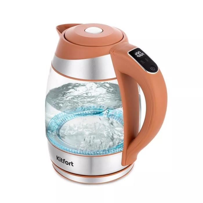 Чайник электрический Kitfort КТ-6661, стекло, 1.8 л, 2200 Вт, коричневый Чайник электрический Kitfort КТ-6661, стекло, 1.8 л, 2200 Вт, коричневый