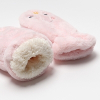 Варежки подростковые на иск.меху MINAKU Корона 19 см розовый