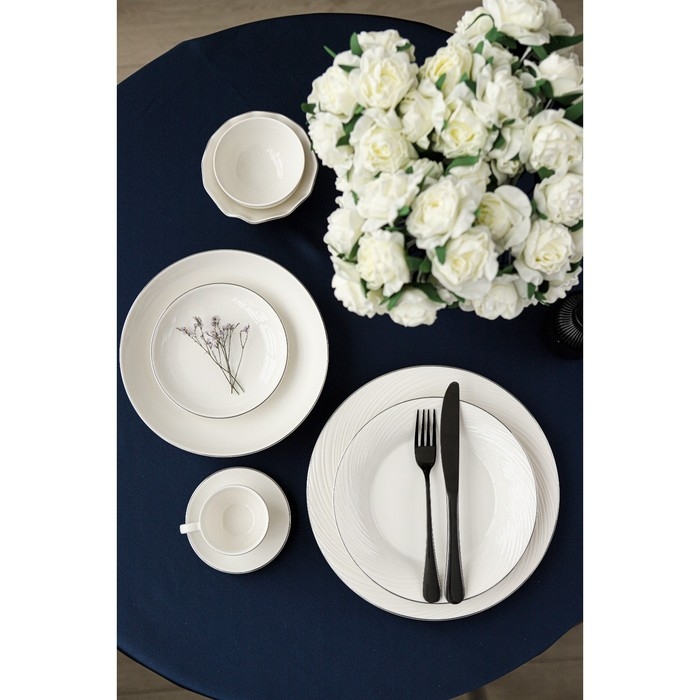 Тарелка глубокая фарфоровая Magistro «La Perle», 1 л, d=22,5 см, цвет белый Тарелка глубокая фарфоровая Magistro «La Perle», 1 л, d=22,5 см, цвет белый