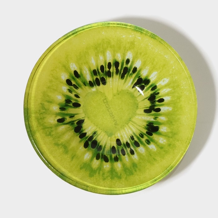 Салатник стеклянный Доляна &laquo;Киви&raquo;, 200 мл, 12&times;2,5 см, цвет зелёный