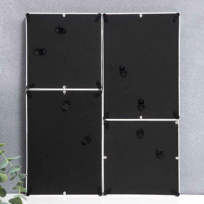 Фоторамка на 4 фото 10х10, 10х15 см Фоторамка на 4 фото 10х10, 10х15 см "Классика" белая набор 4 шт 31,5х26 см