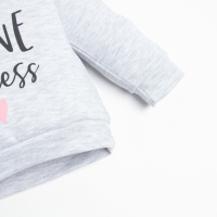 Комплект: джемпер и брюки Крошка Я "Princess", рост 86-92 см, цвет серый/розовый