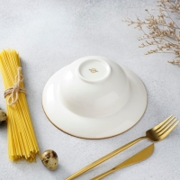 Тарелка фарфоровая для пасты Magistro &laquo;Церера&raquo;, 400 мл, d=19,5 см, цвет оранжевый