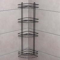 Полка угловая для ванной 4-х ярусная Native, 175×175×762 мм, цвет черный матовый Полка угловая для ванной 4-х ярусная Native, 175×175×762 мм, цвет черный матовый