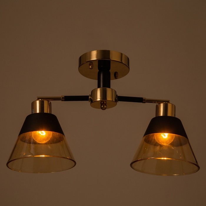 Люстра Люстра "Ализе" 2х60Вт Е27 черный/золото 45х16х24см