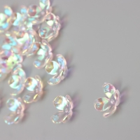 Бусины для творчества пластик "Четырёхлистный цветок" набор 20 шт прозрачный перл. 1,6х1,4 см   9104