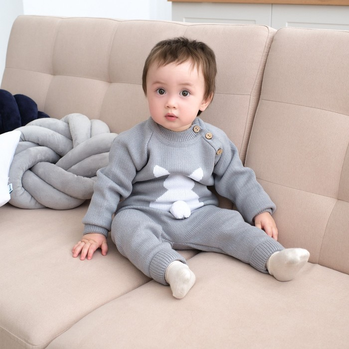 Комплект вязаный Крошка Я &laquo;Заяц&raquo;, рост 98-104 см