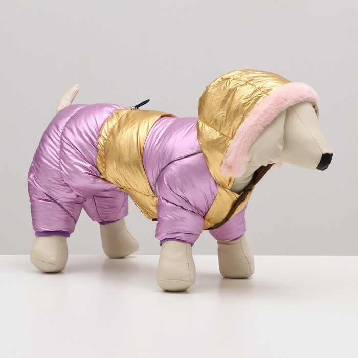 Комбинезон Комбинезон "Блик" с утяжкой, размер 18 (ДС 40 см, ОГ 50 см, ОШ 38 см), золото-лавандовый