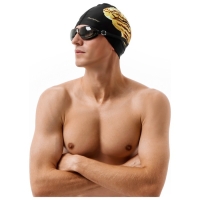 Шапочка для плавания ONLYTOP, тканевая, обхват 54-60 см, цвет чёрный Шапочка для плавания ONLYTOP, тканевая, обхват 54-60 см, цвет чёрный