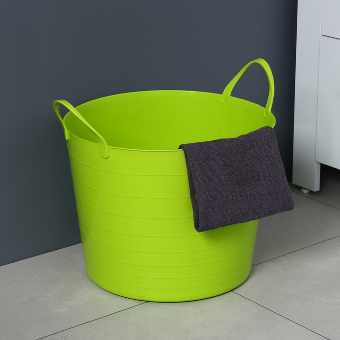 Корзина для белья мягкая, 27 л, 37,5×37,5×30 см, цвет ярко-зелёный Корзина для белья мягкая, 27 л, 37,5×37,5×30 см, цвет ярко-зелёный