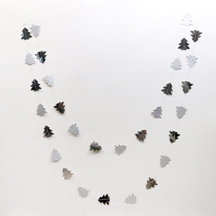 Новый год! Гирлянда &laquo;Ёлочки&raquo;, длина 4 м, цвет серебряный