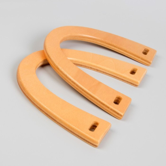 Ручки для сумки деревянные, 11 &times; 16,5 см, 2 шт, цвет бежевый