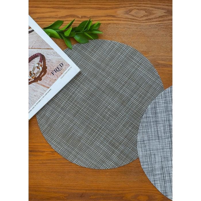 Салфетка сервировочная на стол Доляна &laquo;Ди&raquo;, d=38 см, цвет бежевый