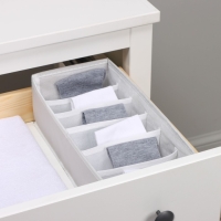 Органайзер для хранения белья LaDо́m, 6 ячеек, 34&times;15&times;10 см, цвет серый