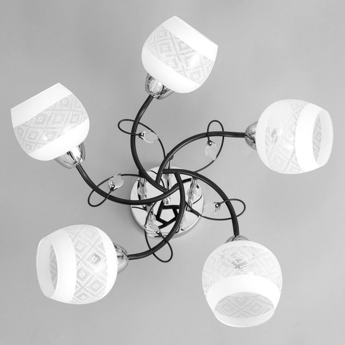 Люстра Люстра "Мона" 3х60Вт Е27 Хром, чёрный 53х53х28см